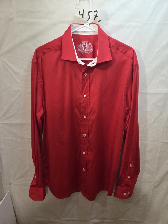 Bugatchi Other - Men's Red Dress Shirt with Contrast Collar